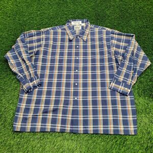 Vintage 90s Western Hippie Button Shirt 3XL 19.5 30x32 Baggy Plaid